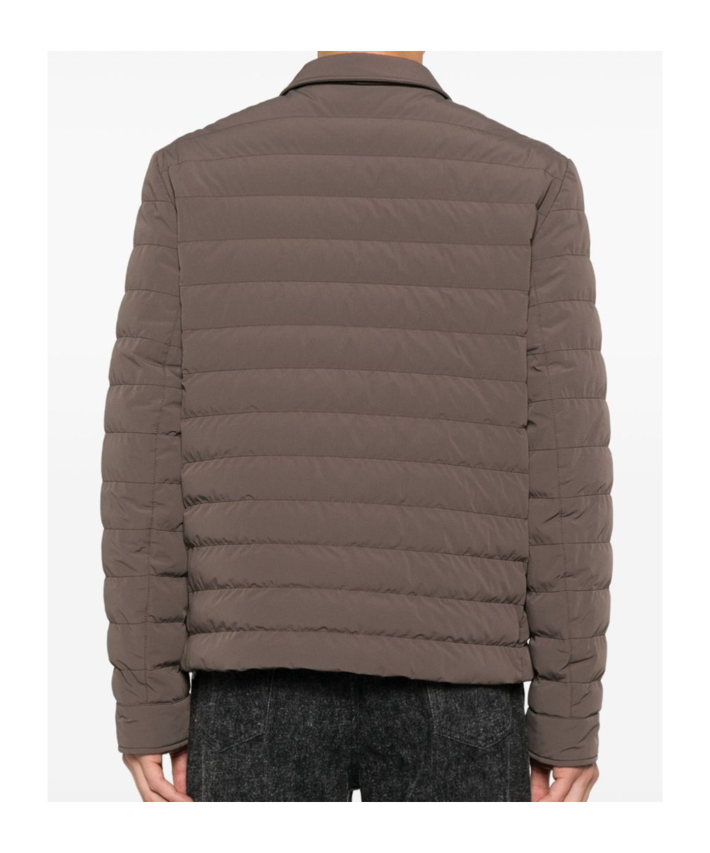 Brunello Cucinelli Short Quilted Down Jacket With Side Pockets In Brown