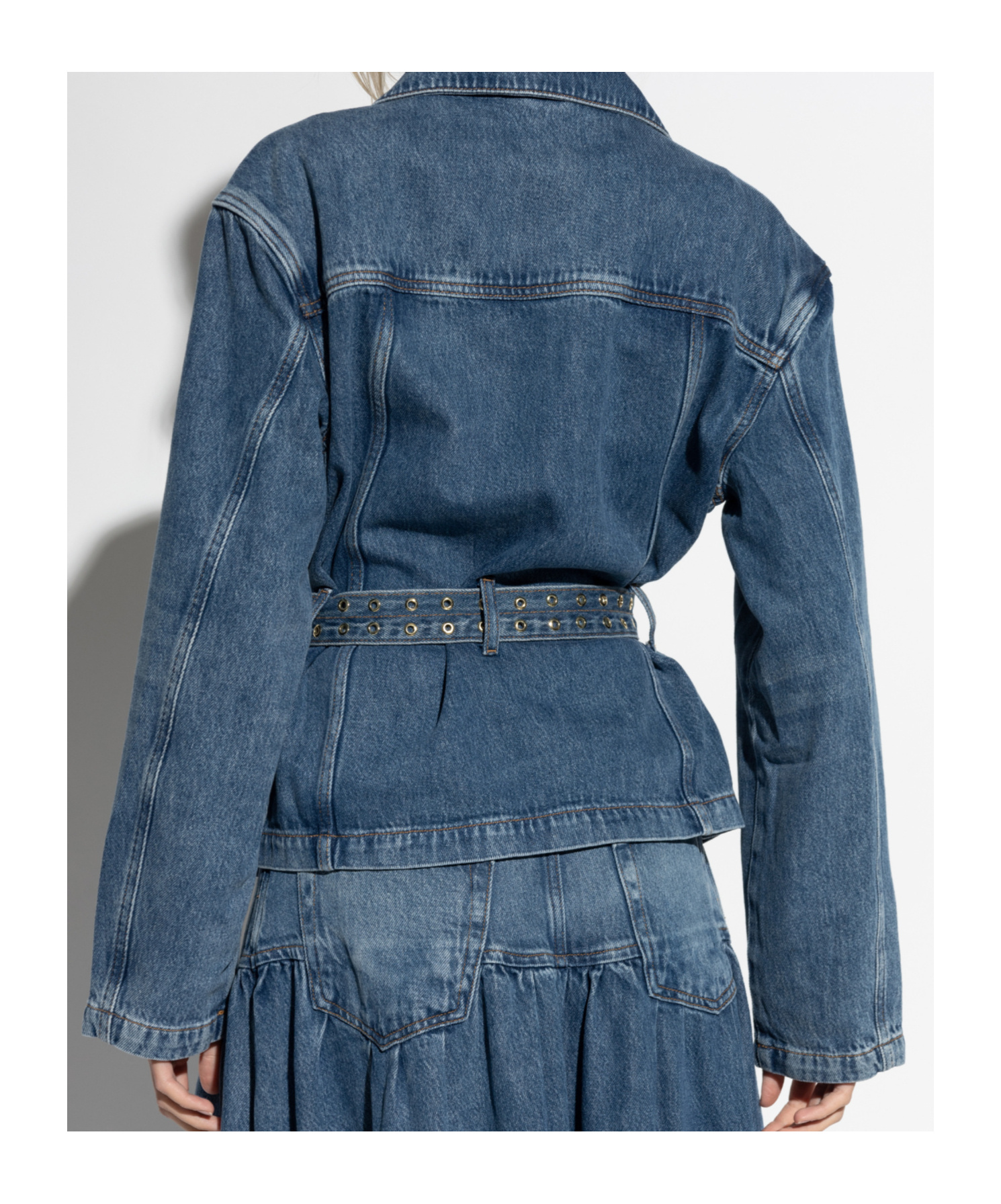 Ganni Belted Button-up Denim Jacket