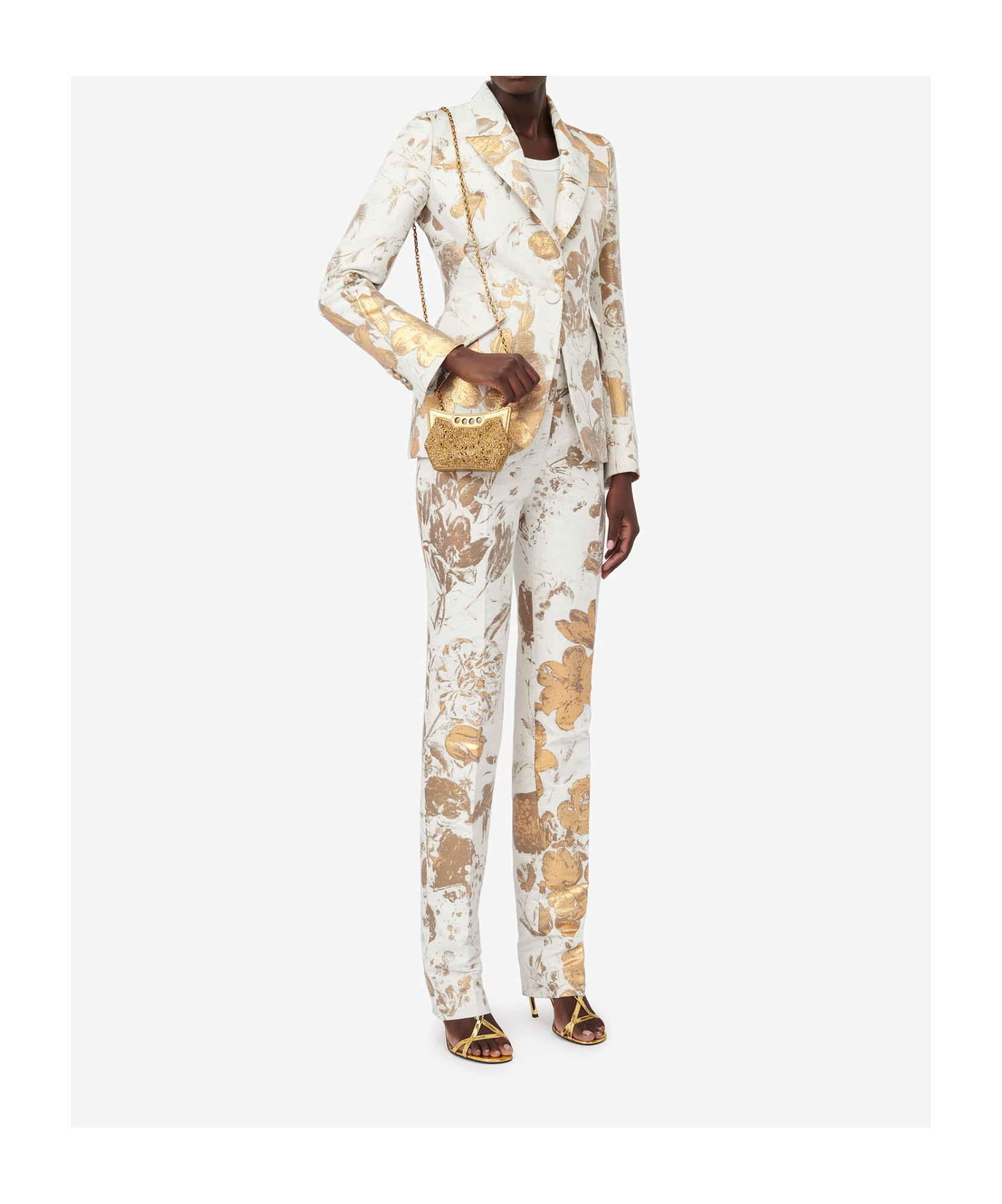 Alexander Mcqueen Extra Small Peak Shoulder Bag In Gold