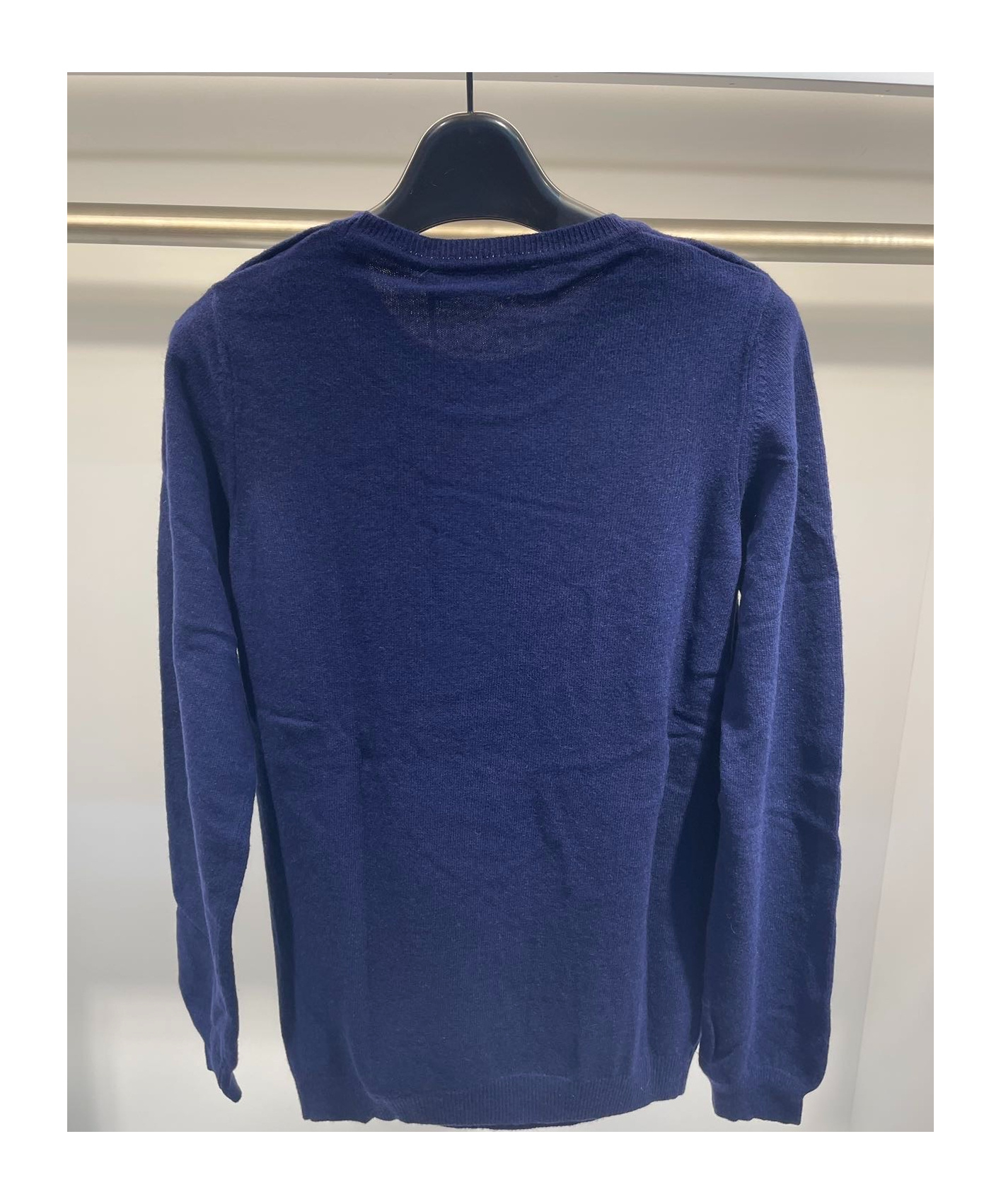 Moschino Round-collar And Long-sleeved Sweater In Blue