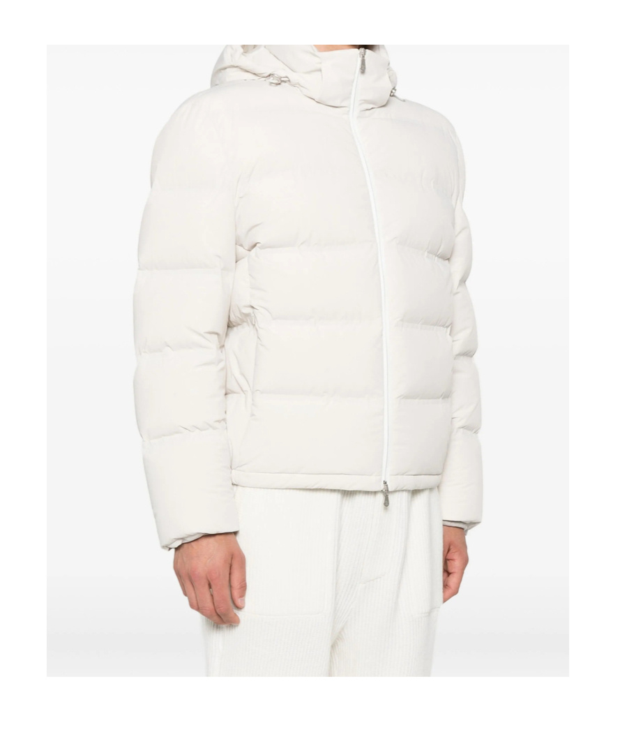 Brunello Cucinelli Zip-fastening Padded Jacket In Neutral