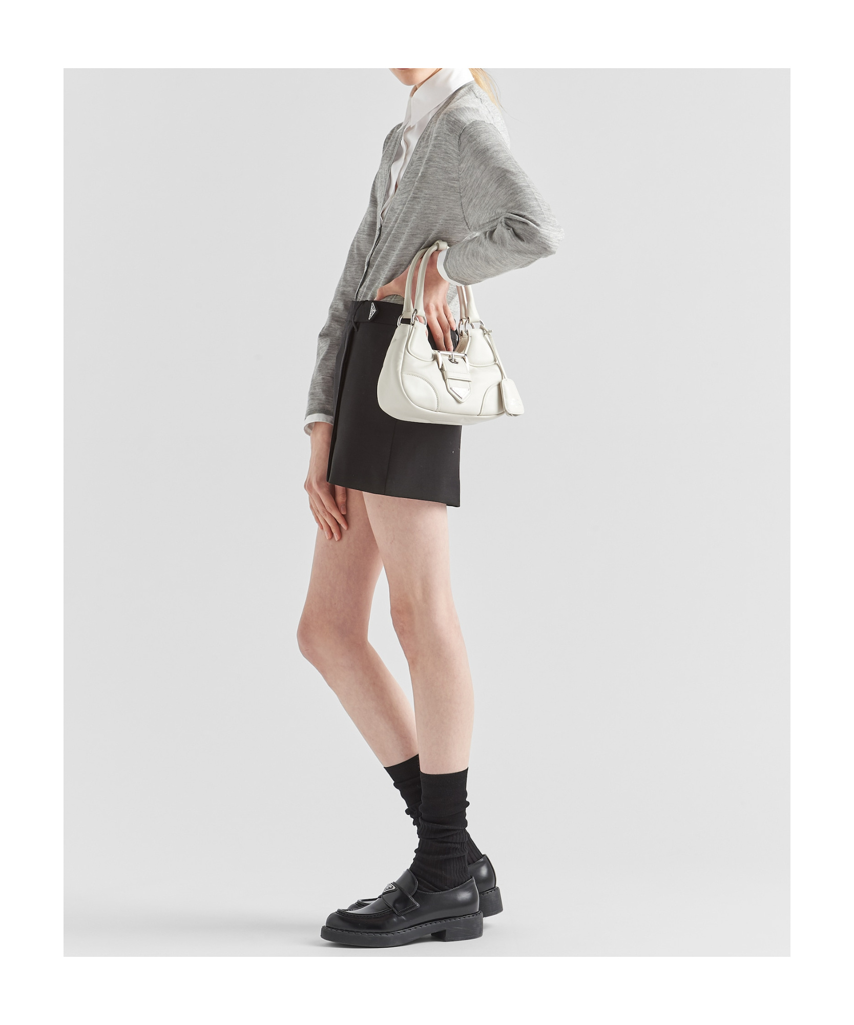 Prada Moon Padded Nappa-leather Mini Bag In White