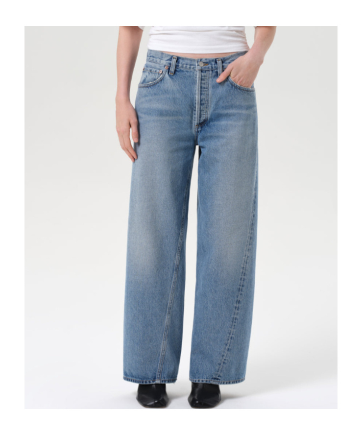 Agolde Twist Low Slung Baggy In Blue