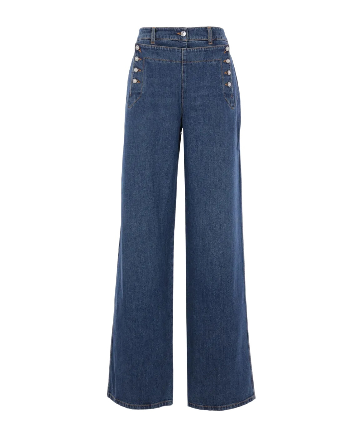 Ermanno Scervino High-waist Wide-leg Jeans In Blue