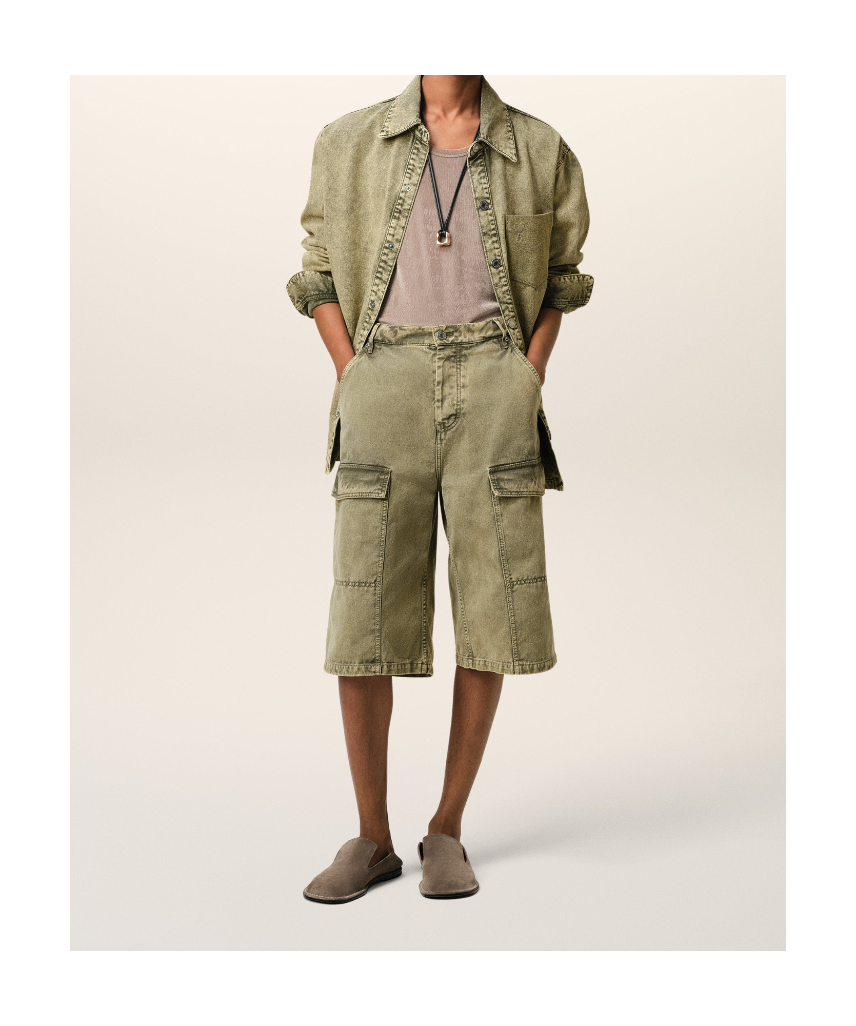 Shop Ami Alexandre Mattiussi Belt Loop Shorts In Brown