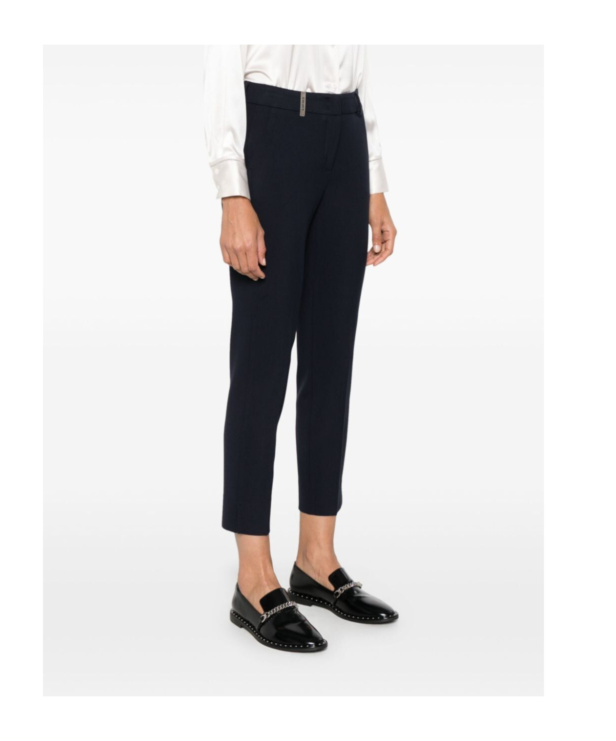 Peserico Fitted Pants With Pockets And Loops In Black