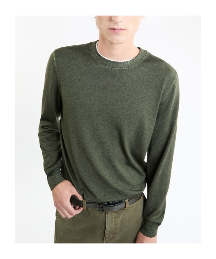 Fay Round Neck Sweater In Green