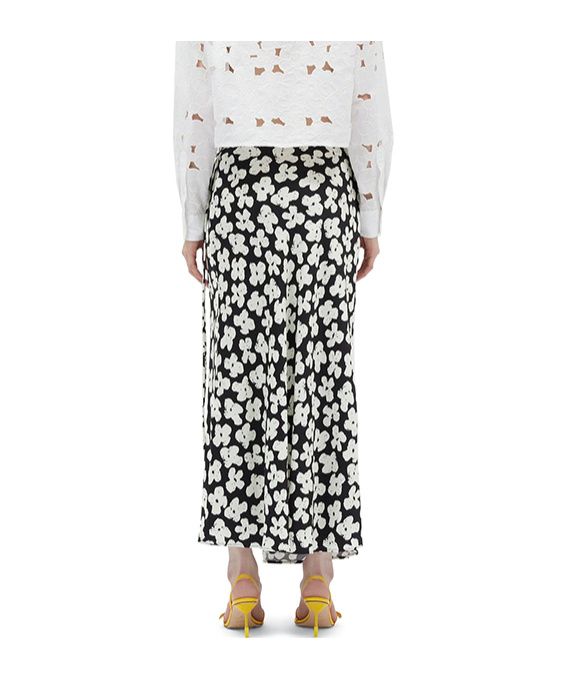 Shop Msgm Floral-print Midi Skirt