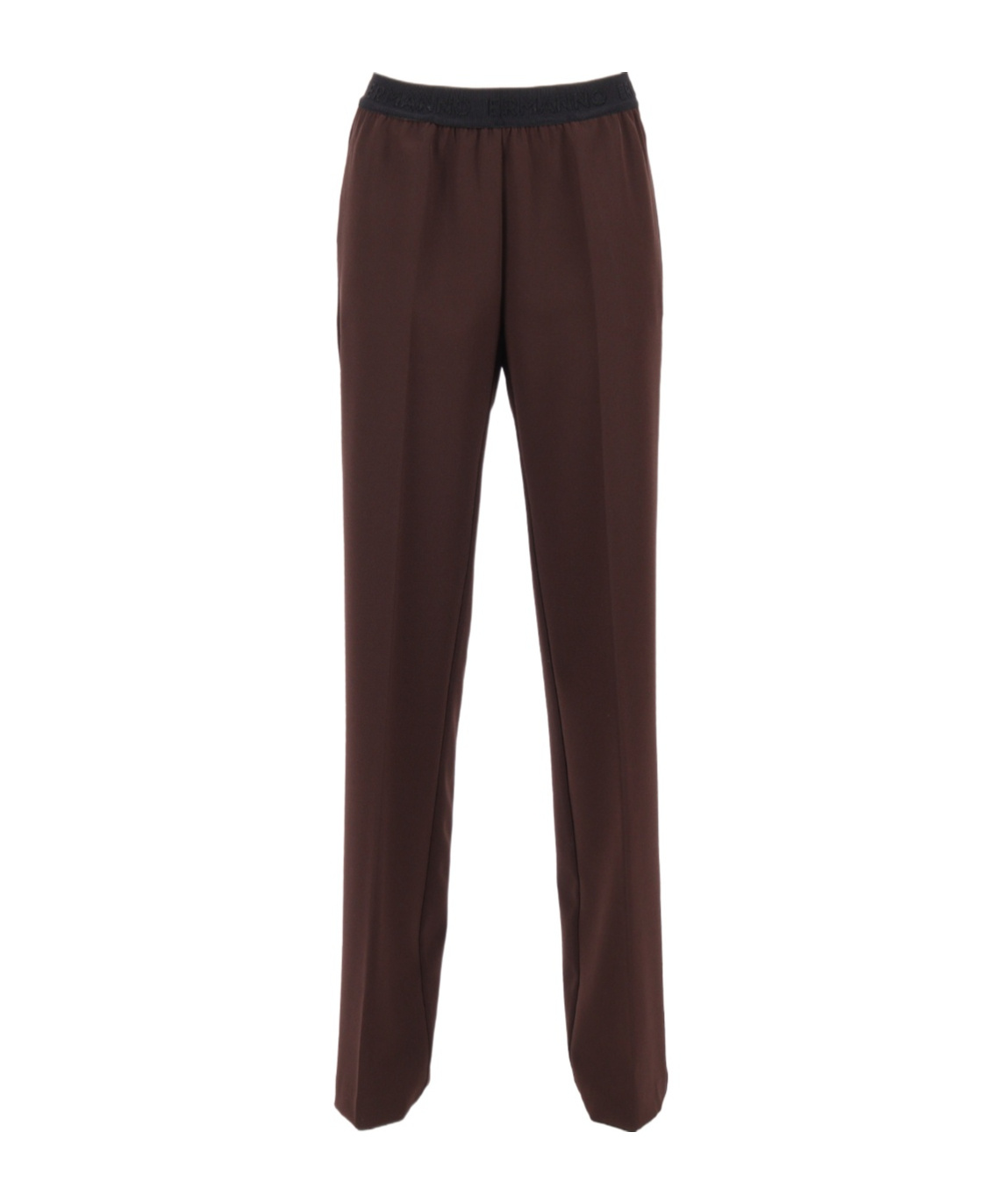 Ermanno Scervino Straight-leg Tailored Pants With Clean Waistband And Smooth Finish In Brown