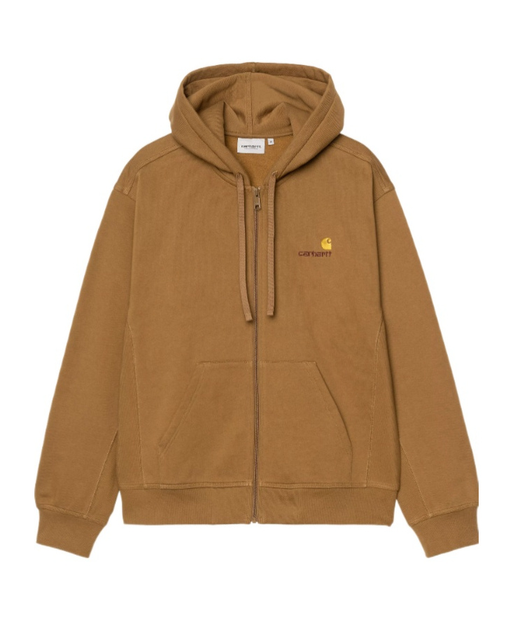 Carhartt Hooded American Script Jacket In Brown