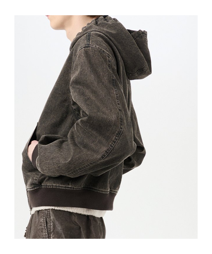 Our Legacy Charcoal Denim Bomber Jacket In Black