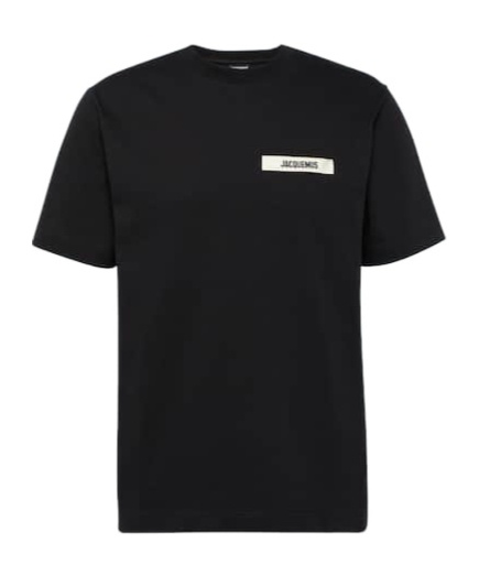 Jacquemus Logo-patch Cotton T-shirt In Black
