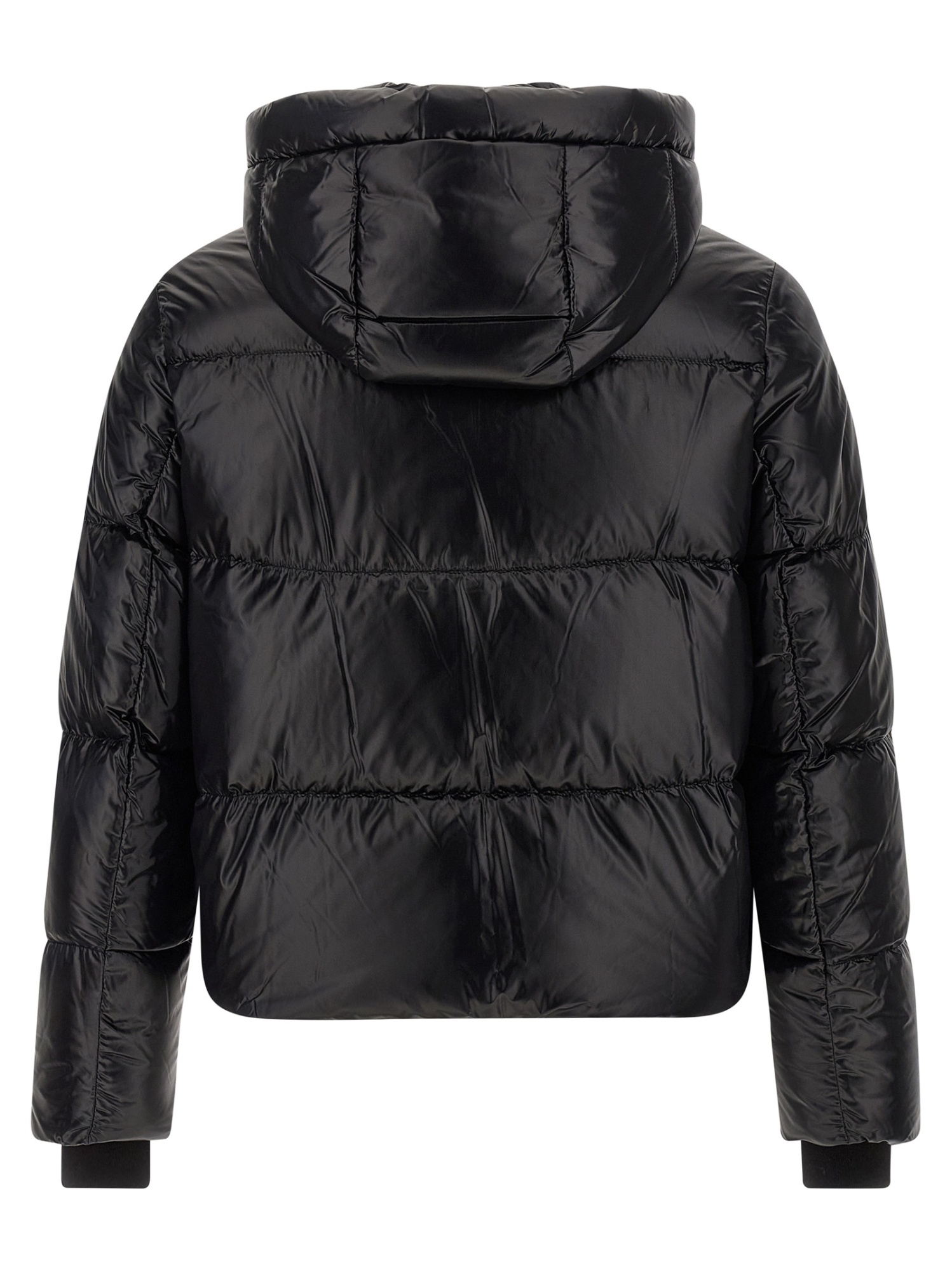 Moose Knuckles Long-sleeved Hooded Cotton Jacket In Black