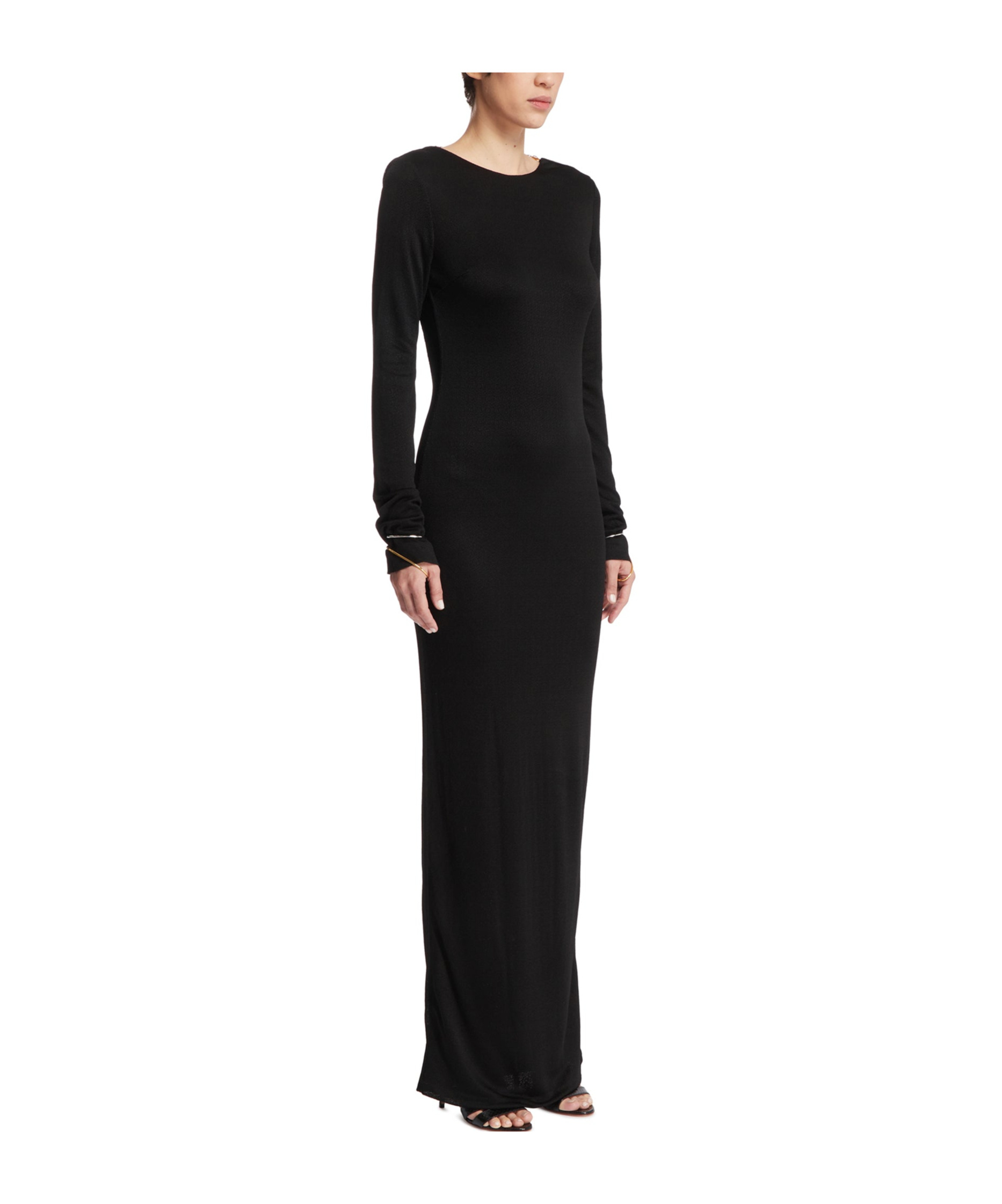 Saint Laurent Backless Dress In Black