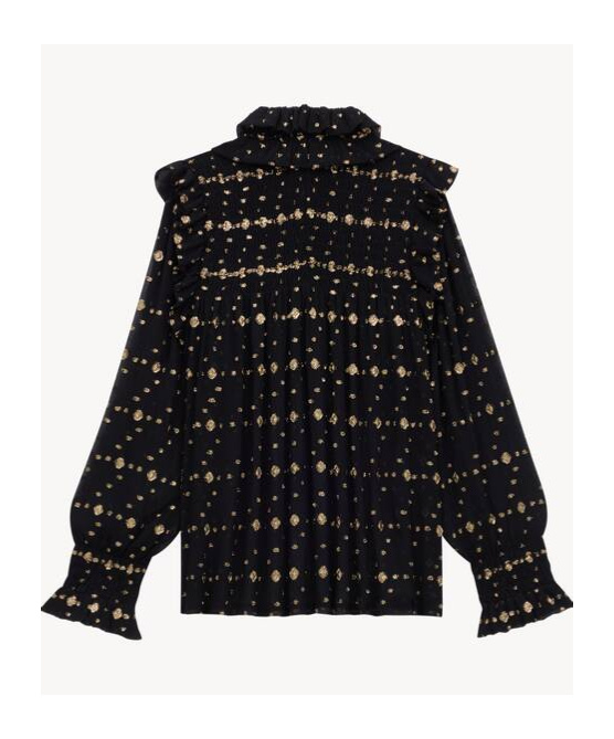 Saint Laurent Silk-blend Blouse In Black