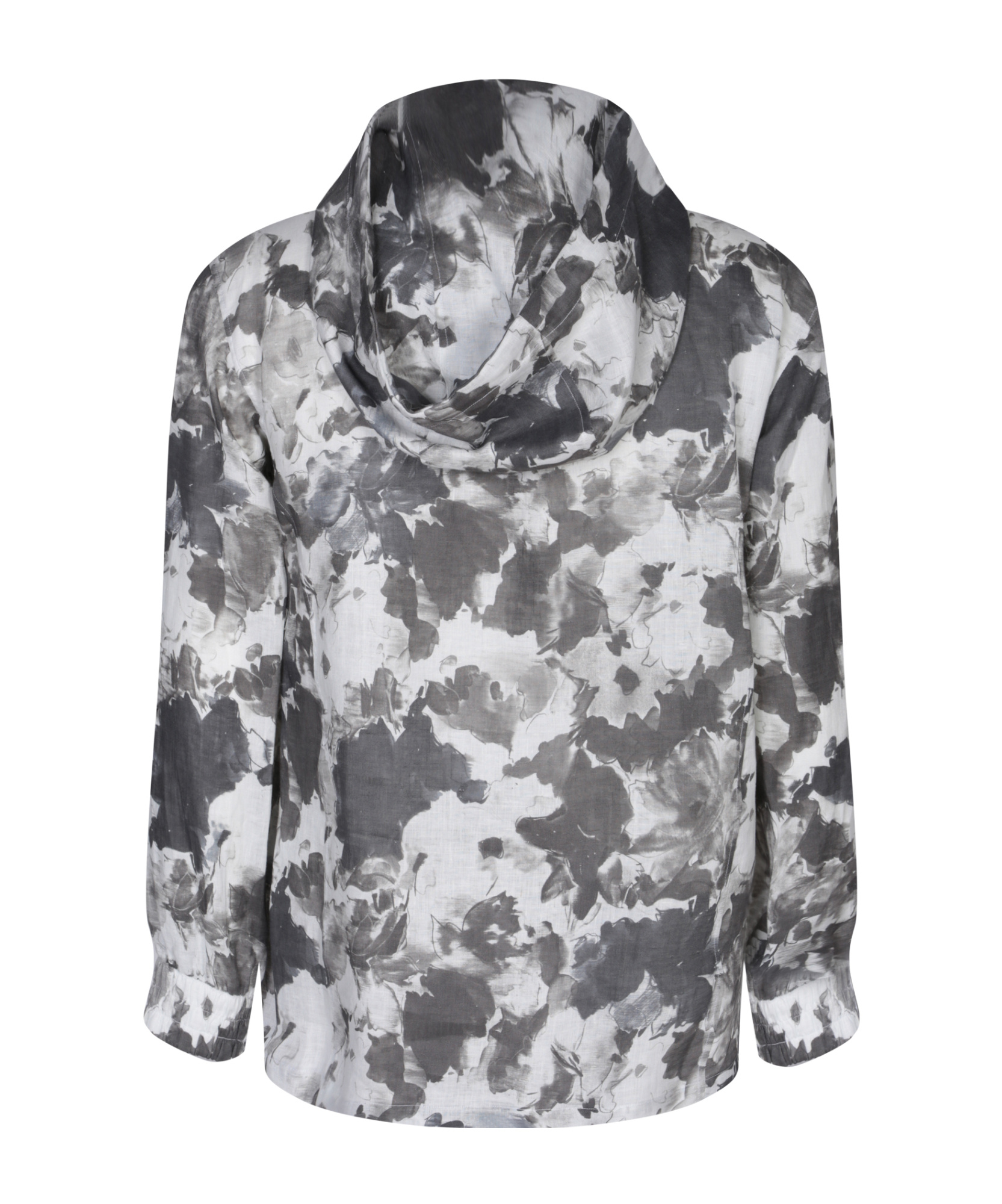 KITON ABSTRACT-PRINT LINEN JACKET