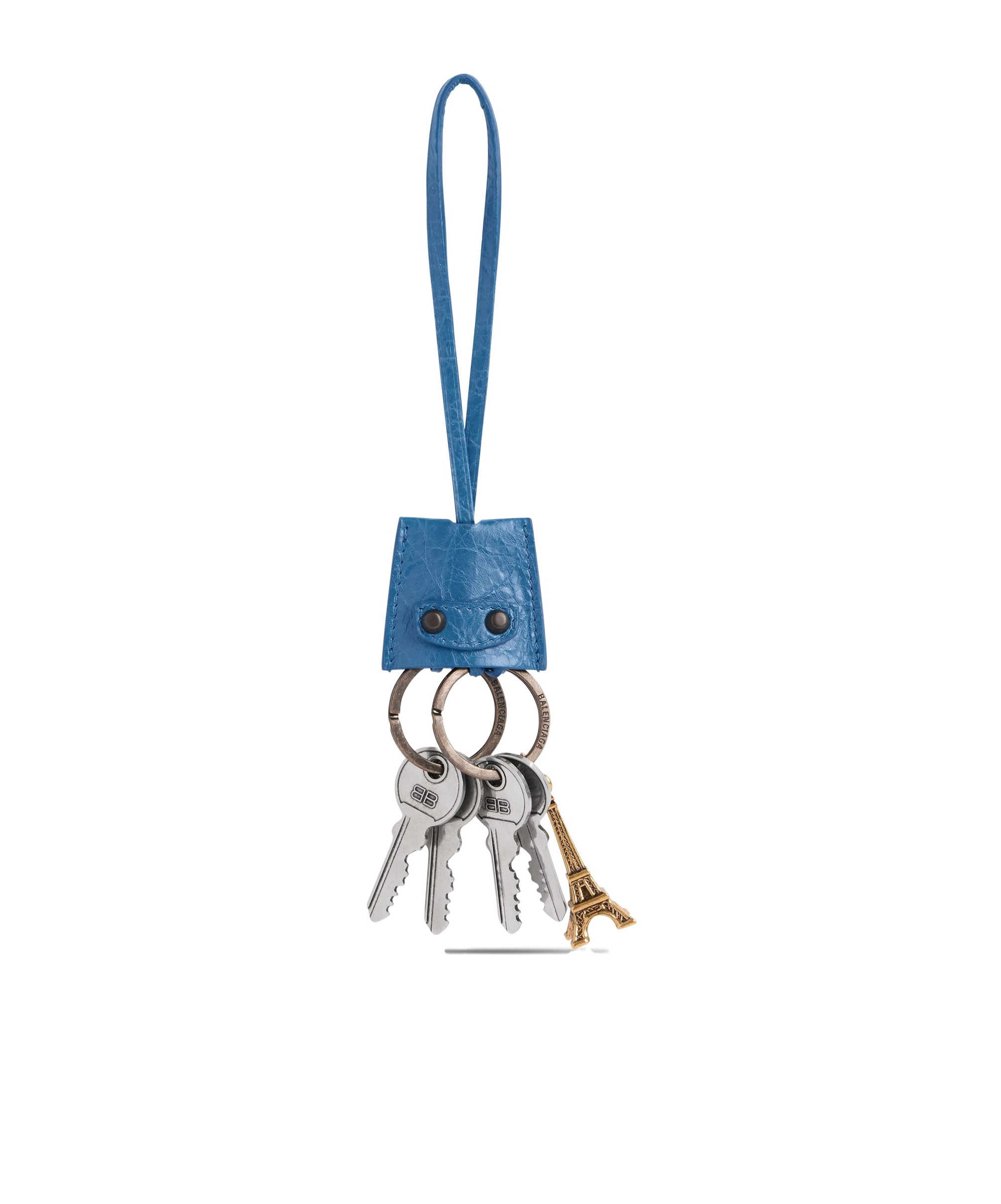 Balenciaga Le City Eiffel Pendant Key Chain In Cowboy Blue