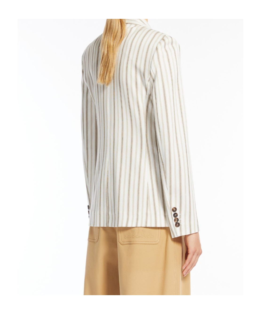 Max Mara Long-sleeved Suit Coat In Nude