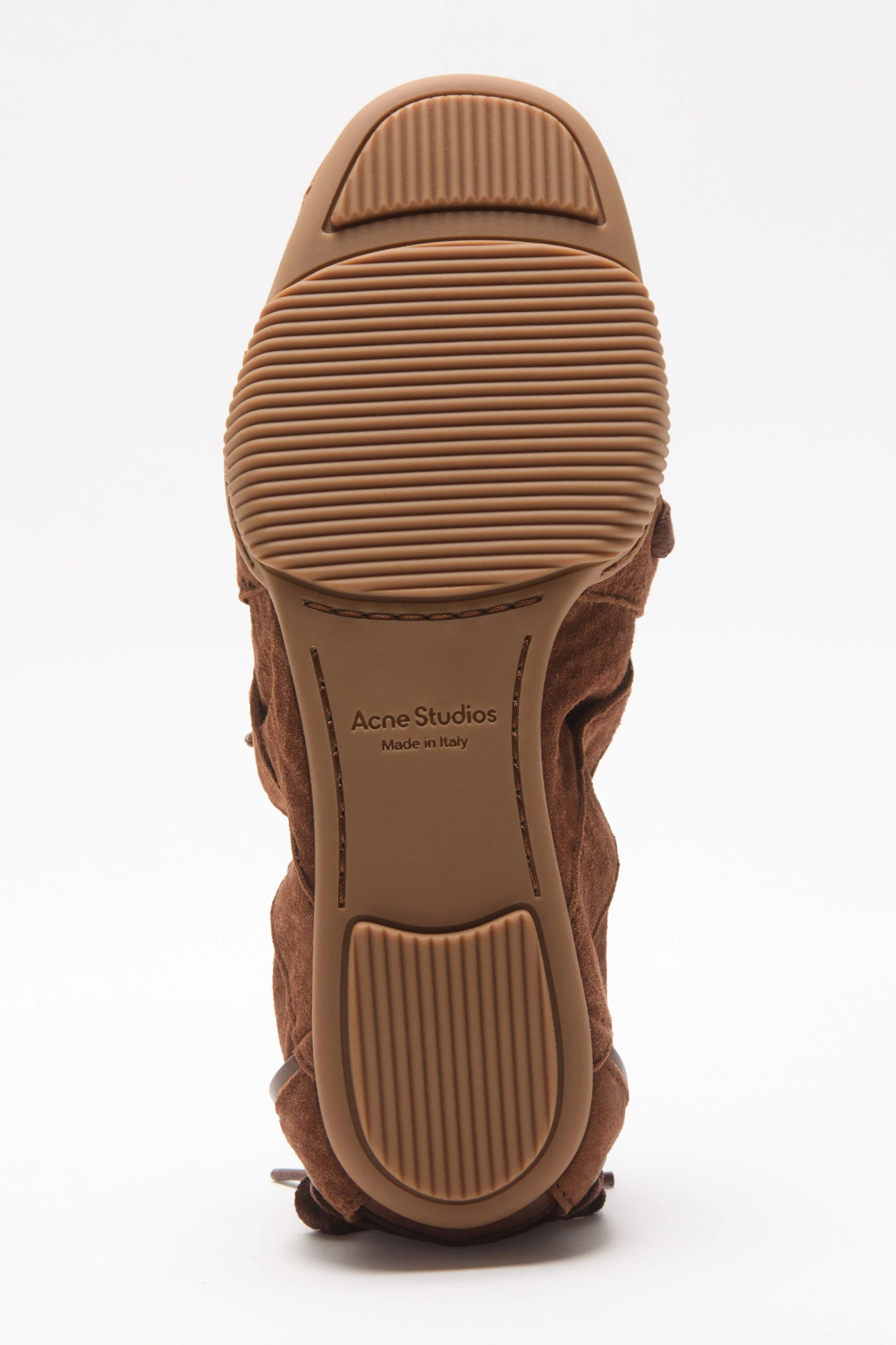 Acne Studios Leather Trimmed Paneled Suede Flats Brown In Brown