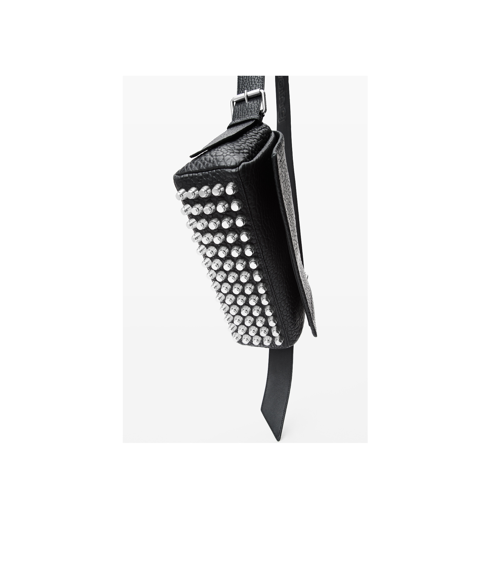 Alexander Wang Ricco Slim Leather Shoulder Bag In Black
