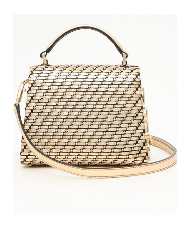Shop Valentino Garavani Mini Vsling Woven Handbag In Nude