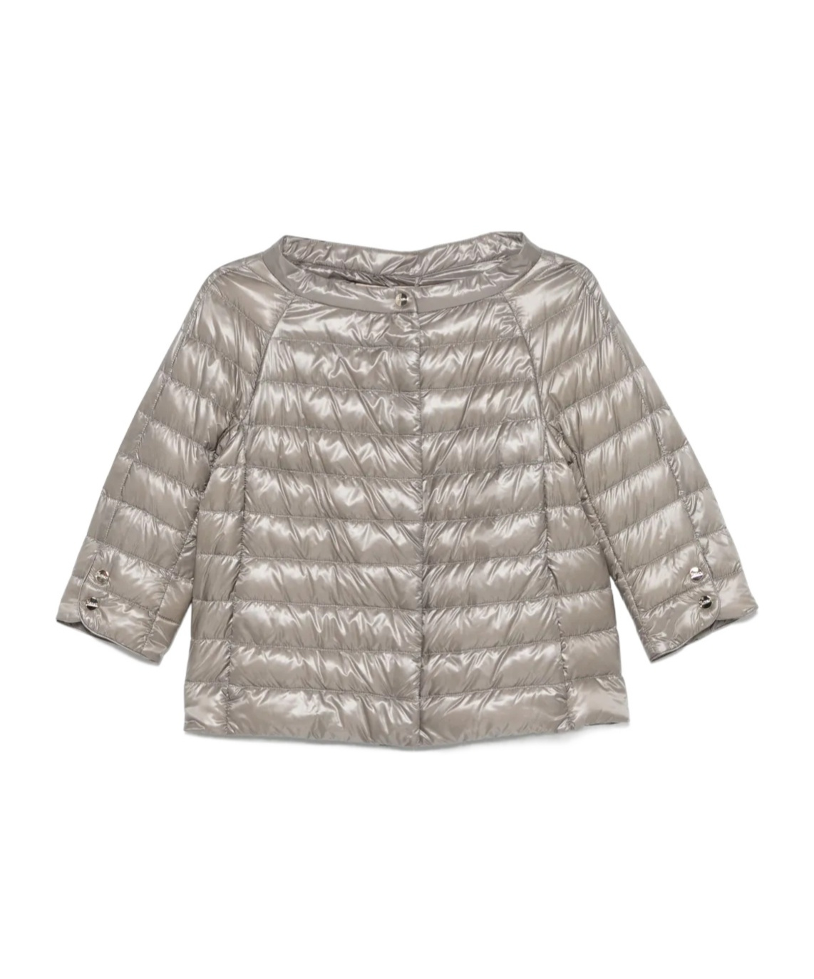 Herno Collarless Jacket In Silver