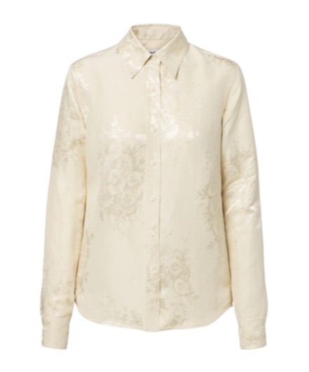 Jil Sander Floral Jacquard Linen-blend Shirt In Nude