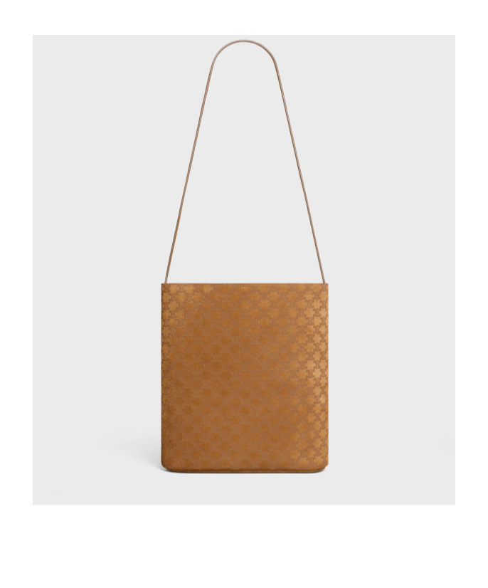 Celine Logo Shoulder Bag In Brown
