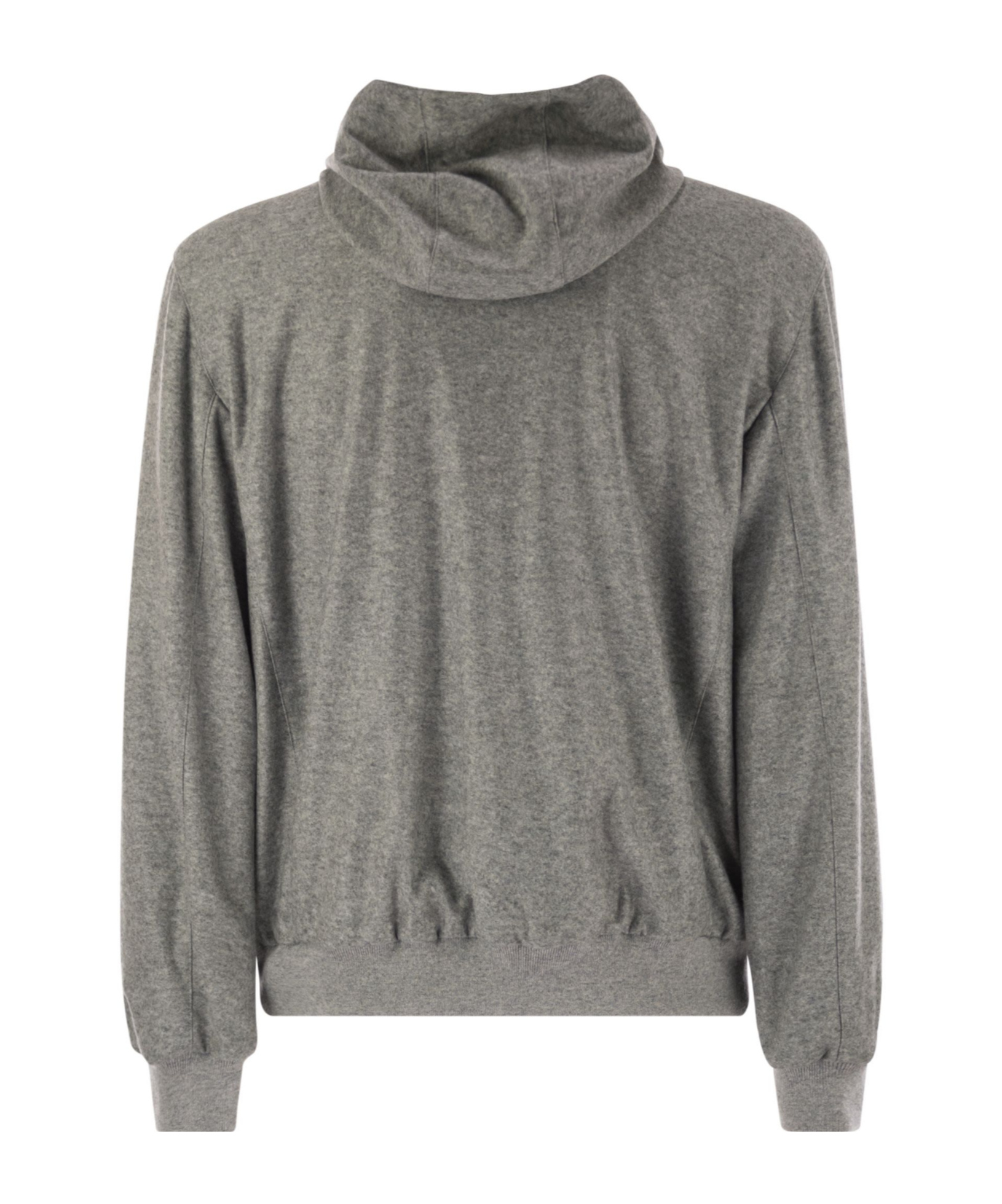 Fedeli Reversible Bomber Jacket With Hood In Cashmere Flannel And Airstop In Gray