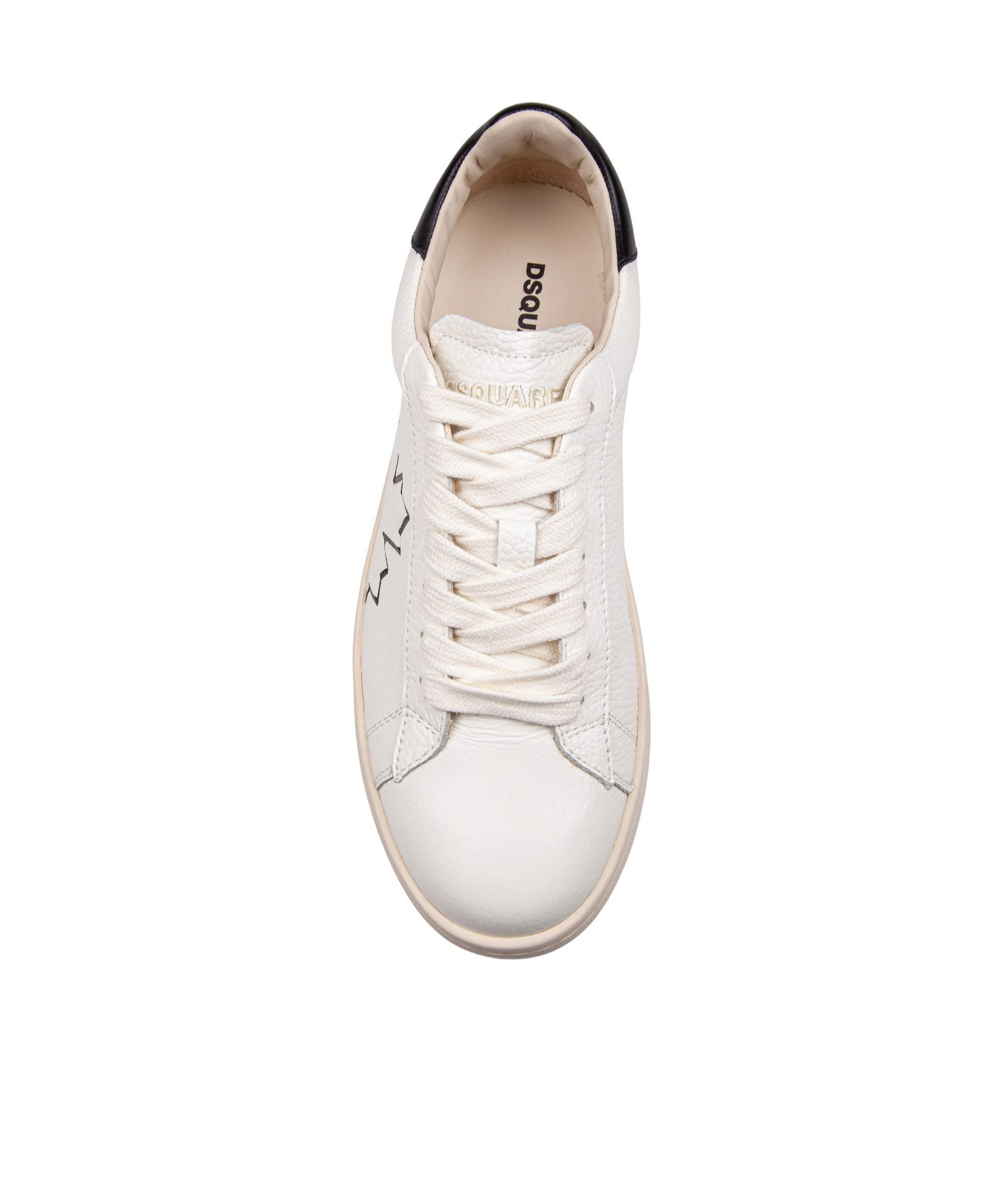 Dsquared2 Boxer Sneakers In Leather Color Black And White In Nude