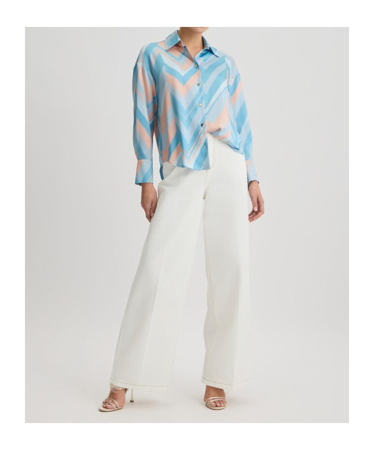 Liu •jo Chevron-print Shirt In Multi