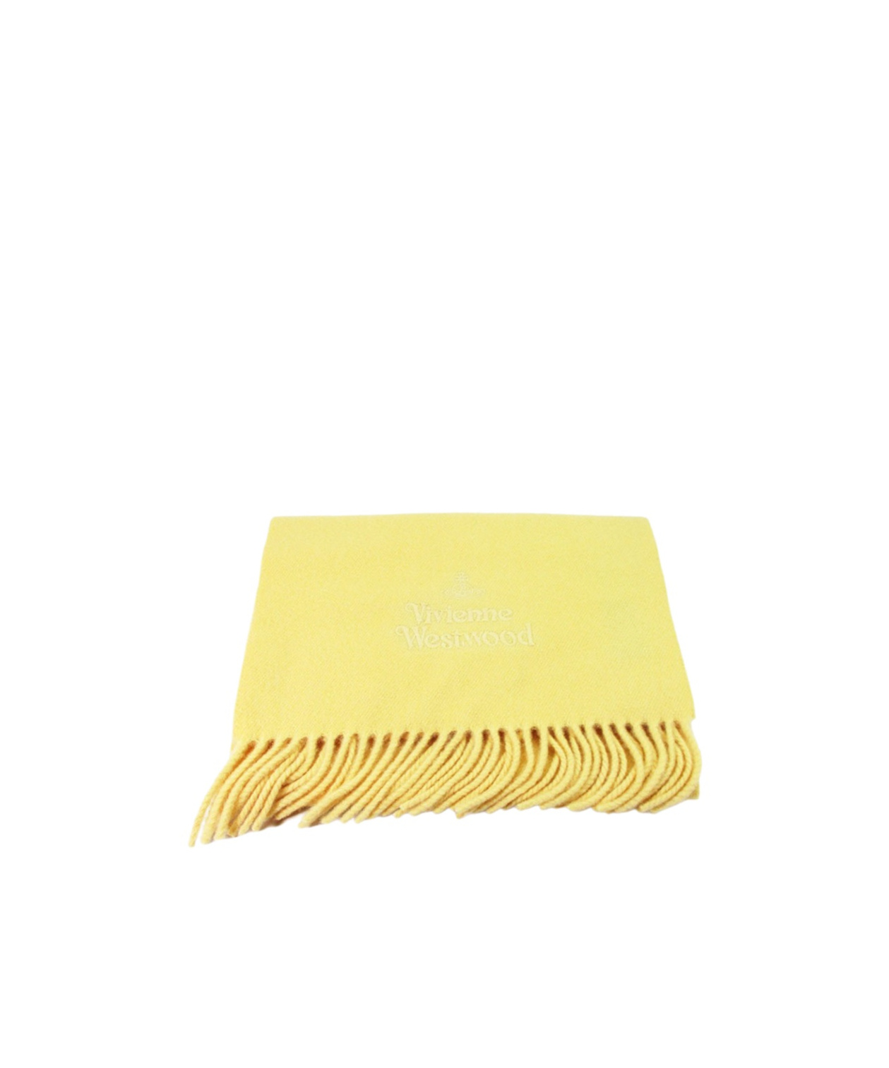 Vivienne Westwood Embroidery Tassel Scarf In Yellow