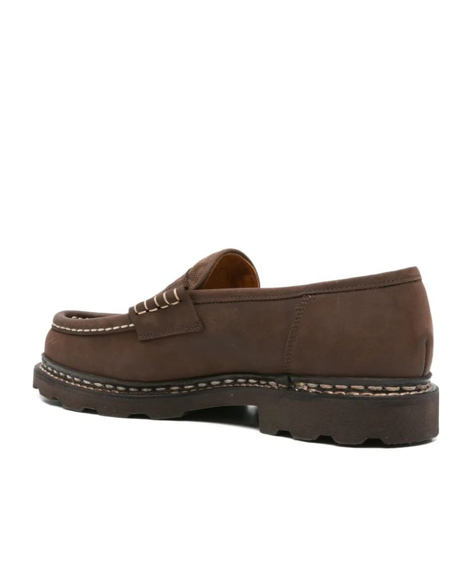 Paraboot Reims Suede Loafers With Canvas Inserts