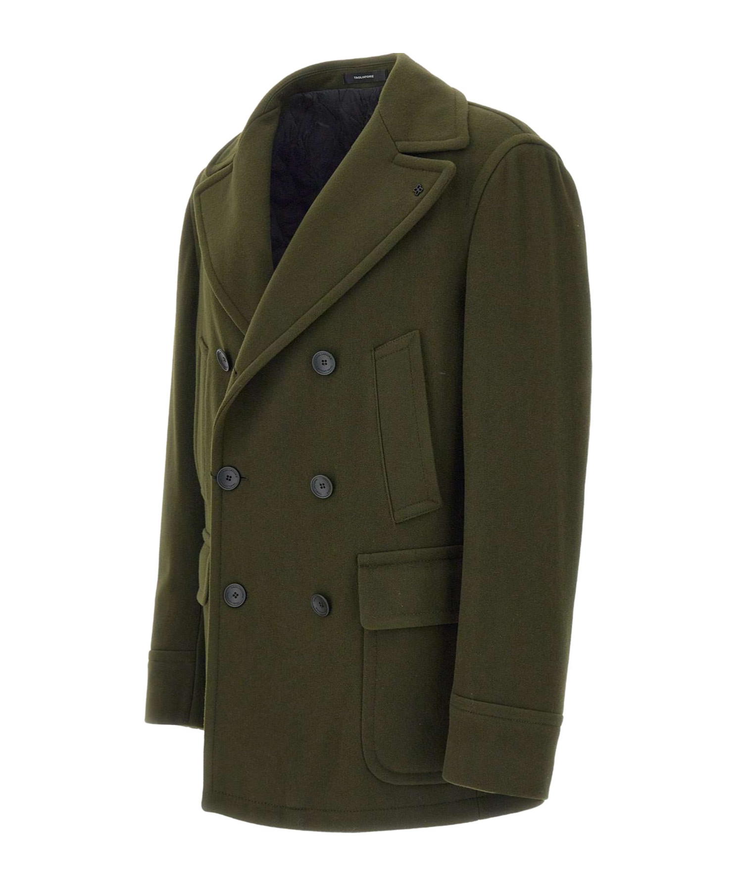 Tagliatore Double-breasted Coat In Green