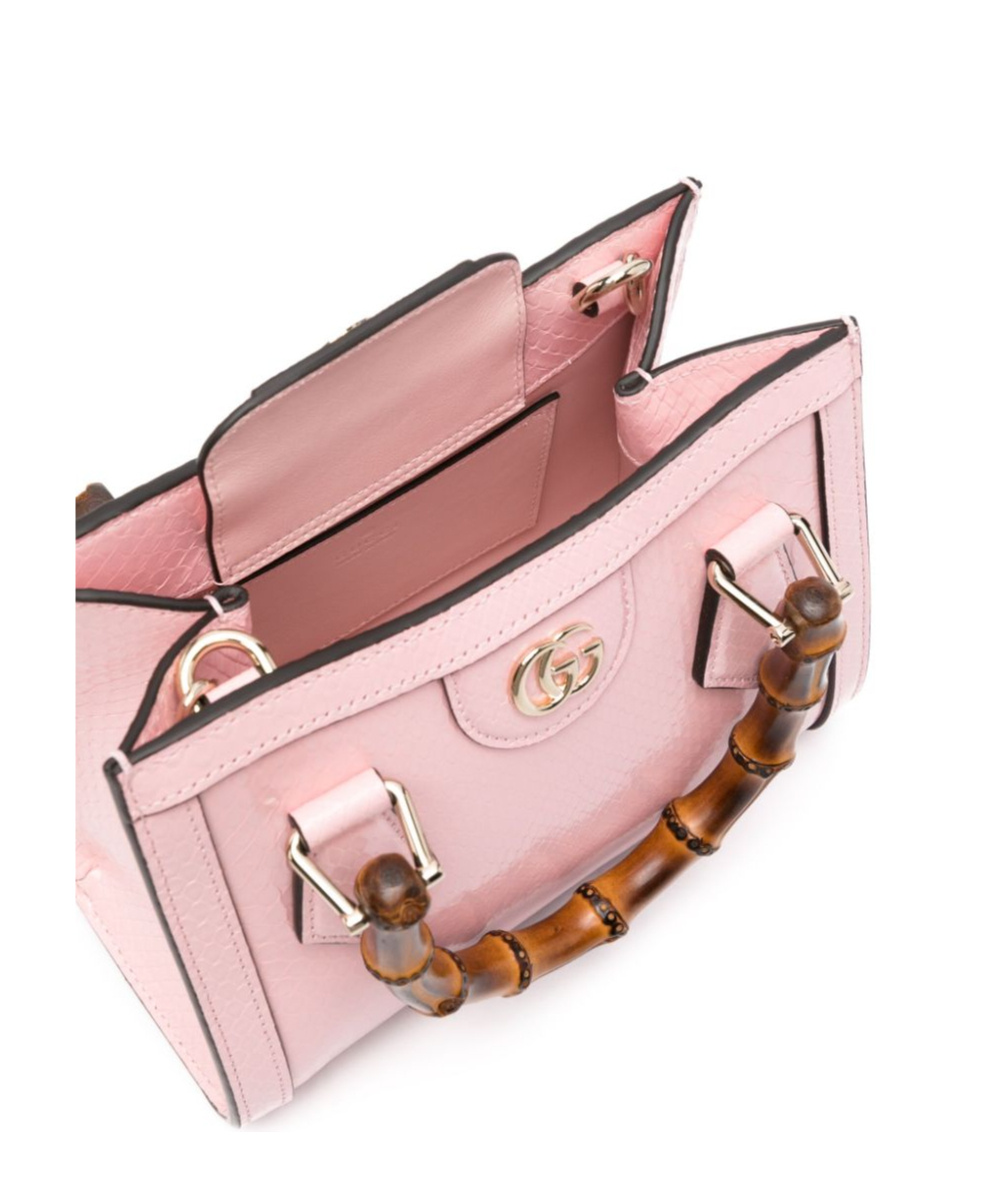 Gucci Small Diana Leather Tote Bag In Nude