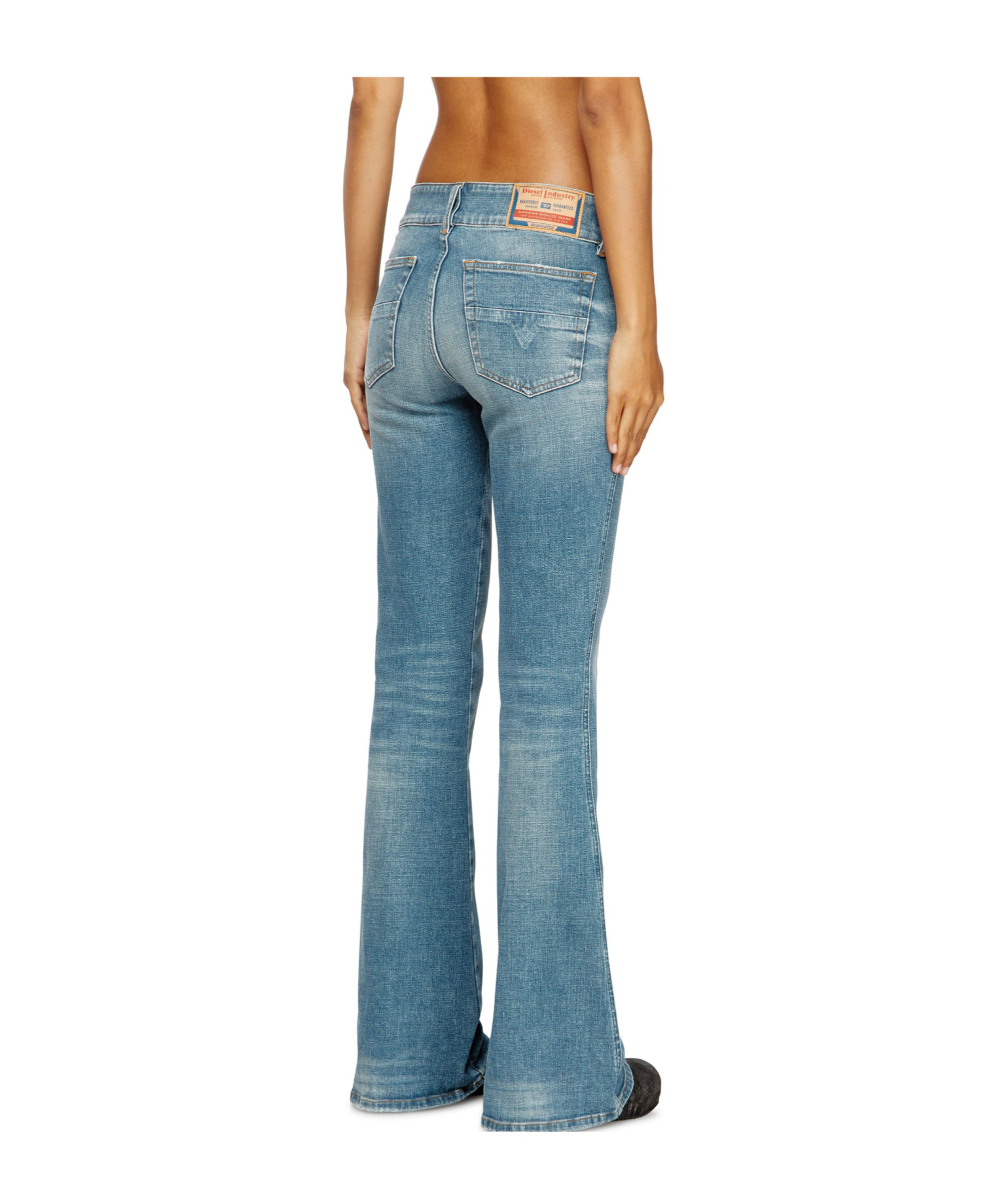 Diesel Whisper Low Waist Slim Leg Flared Jeans In Blue