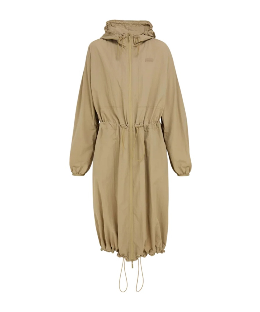 Ferragamo Technical Hooded Parka In Brown