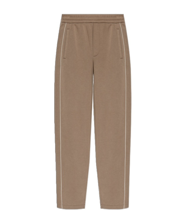 Emporio Armani Elastic Waist Sweatpants In Brown