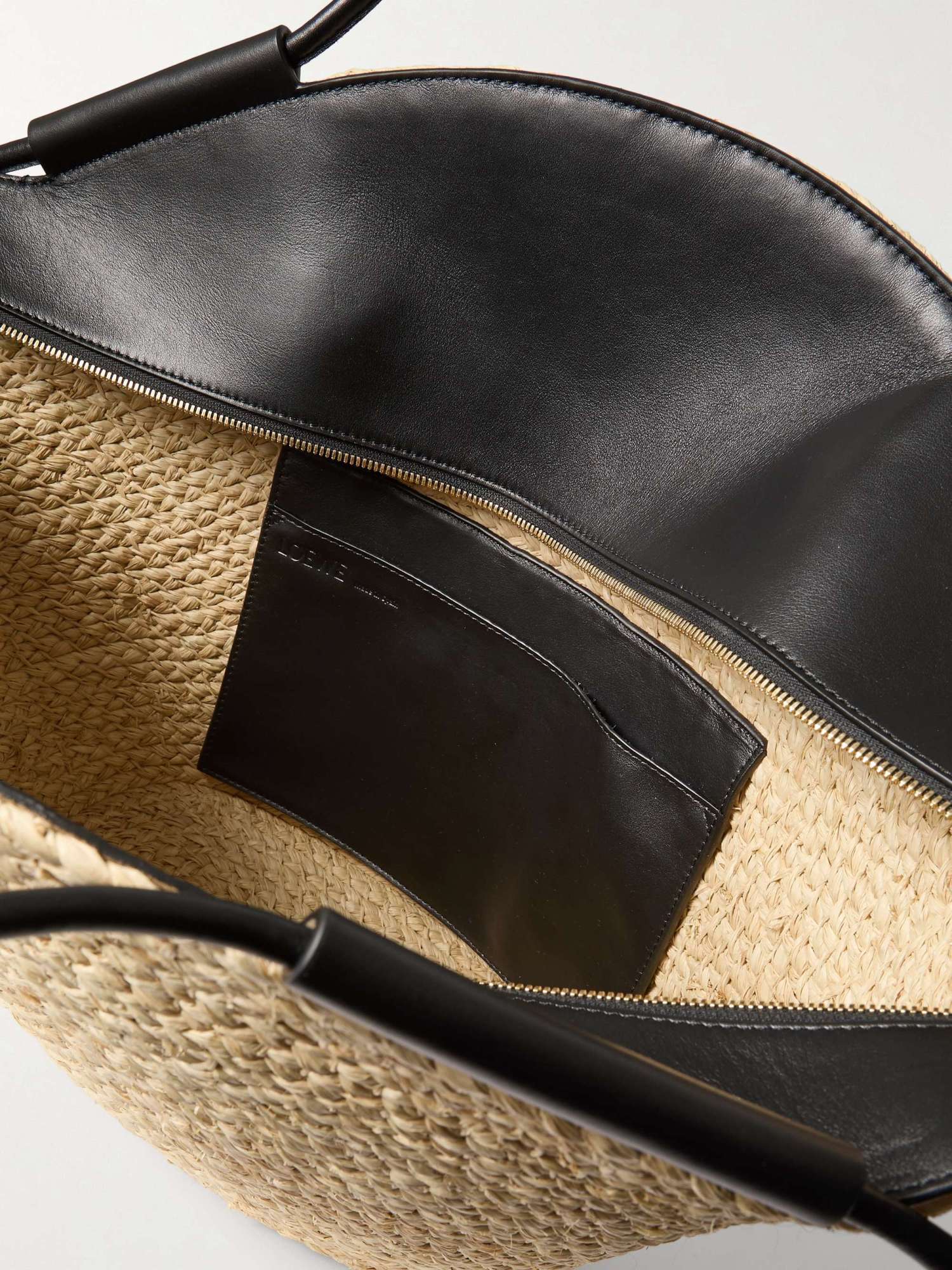 Loewe Paseo Large Leather-trimmed Raffia Tote In Nude