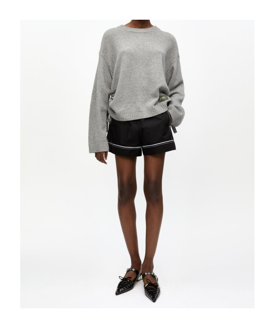 Ganni Gray Future Mixed Wool Oversized Sweater In Gray