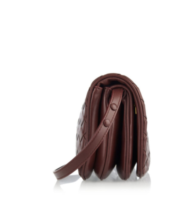 Bottega Veneta Flap Shoulder Bag In Madder Brown