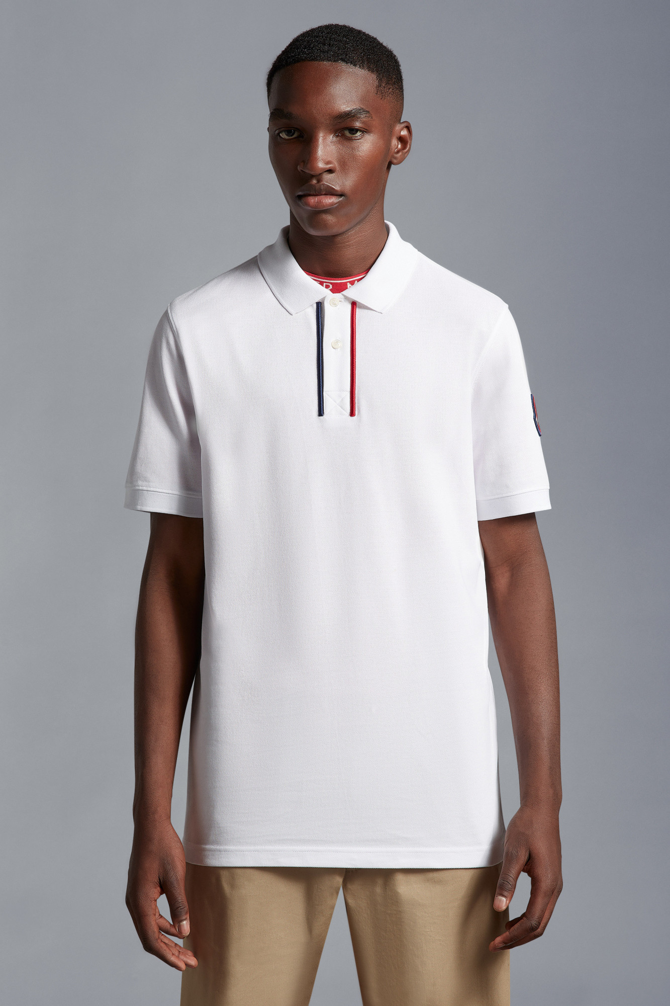 MONCLER TRICOLOUR POLO SHIRT