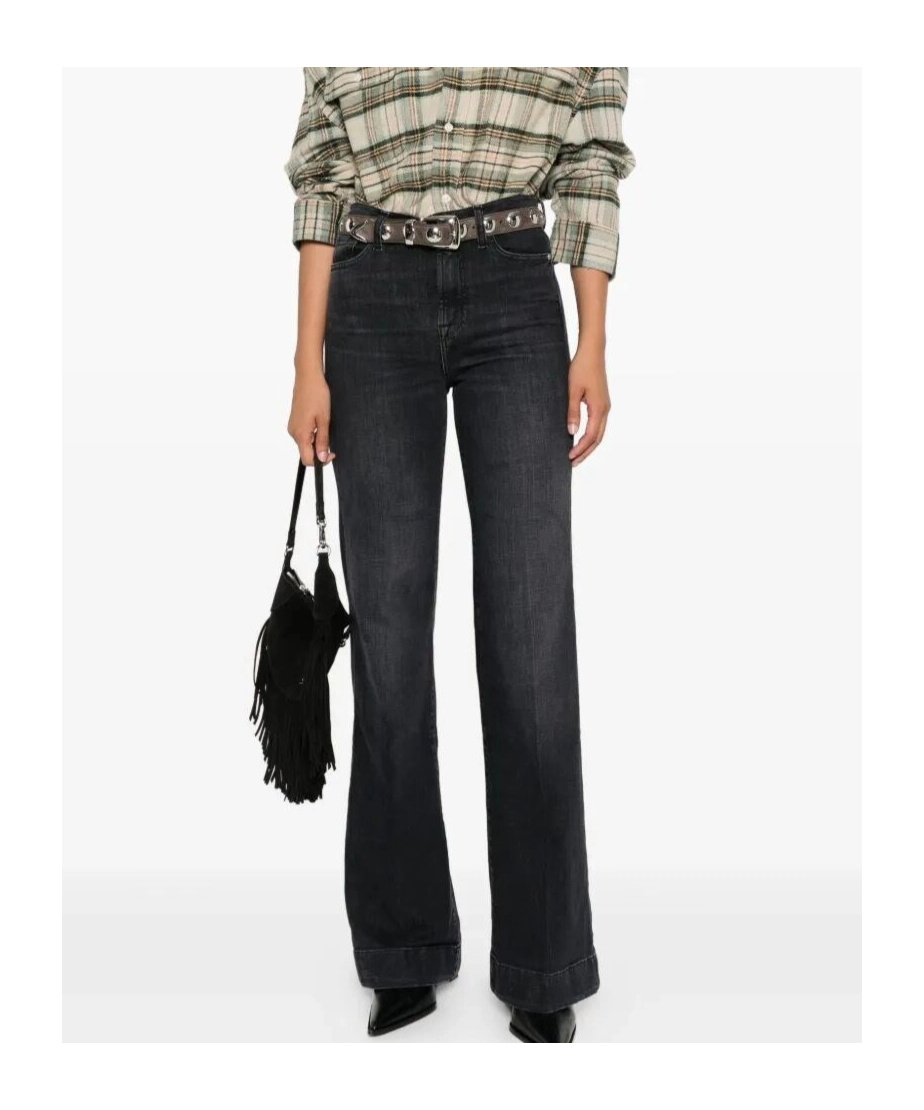 7 For All Mankind Belt Loop Jeans In Black