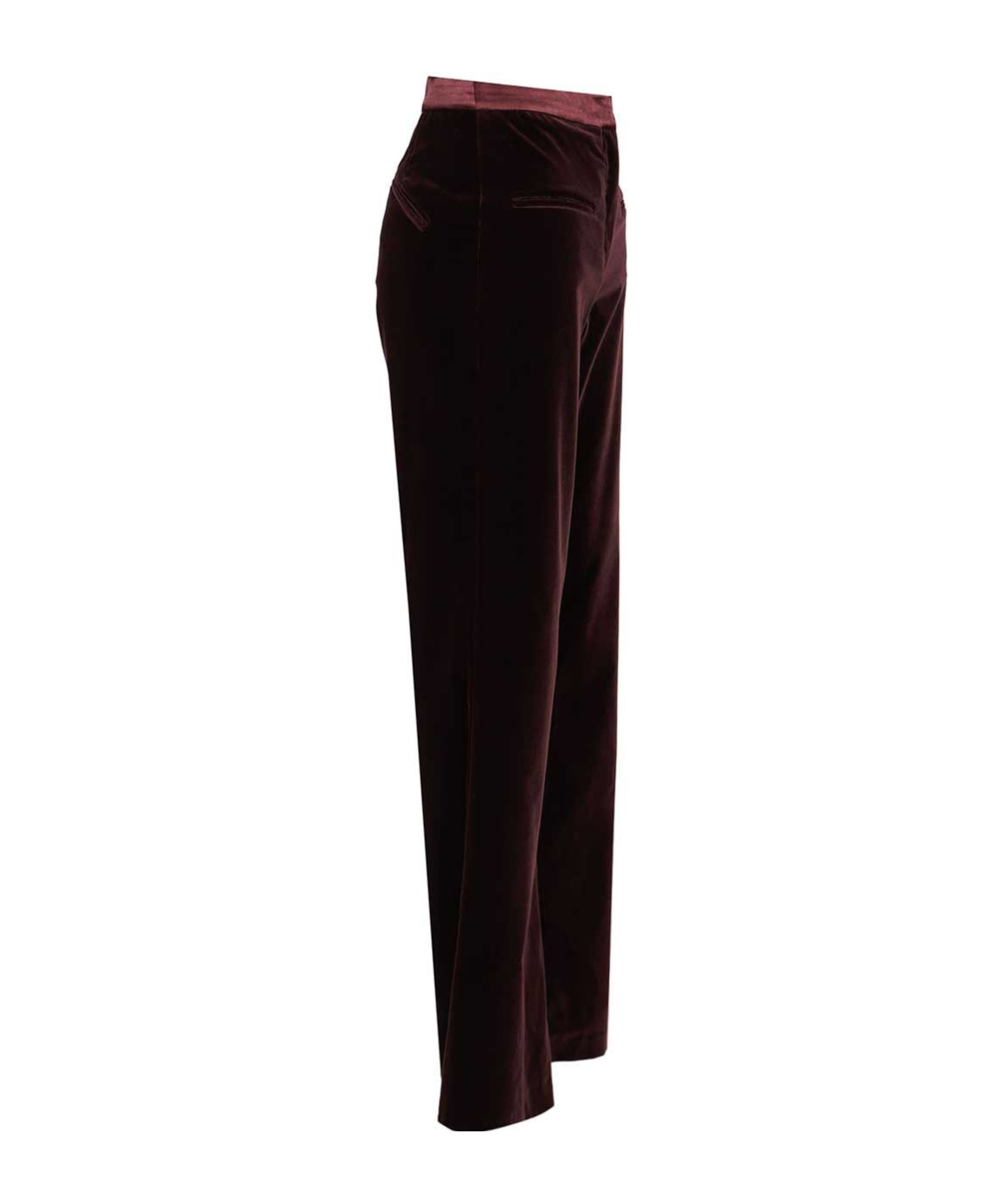 Federica Tosi Pantalone Tasche A Filetto Velluto Pontoglio Trousers Bordeaux In Burgundy