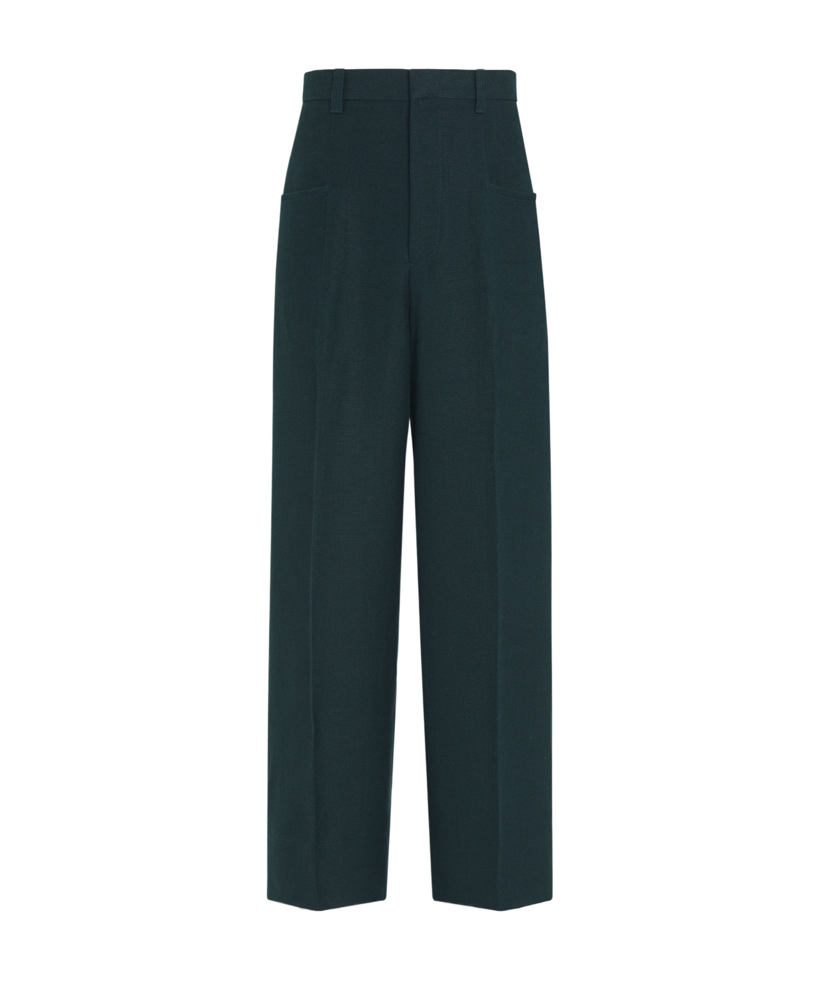 Zegna Dark Teal Blue Oasi Lino Pants In Green