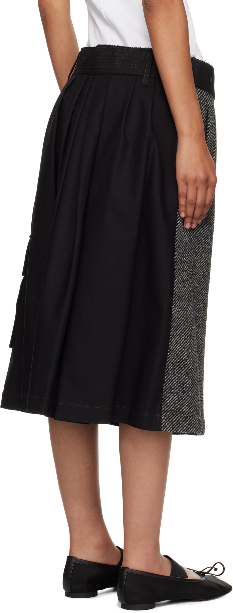 Andersson Bell Whitney Trench Pleated Midi Skirt In Black