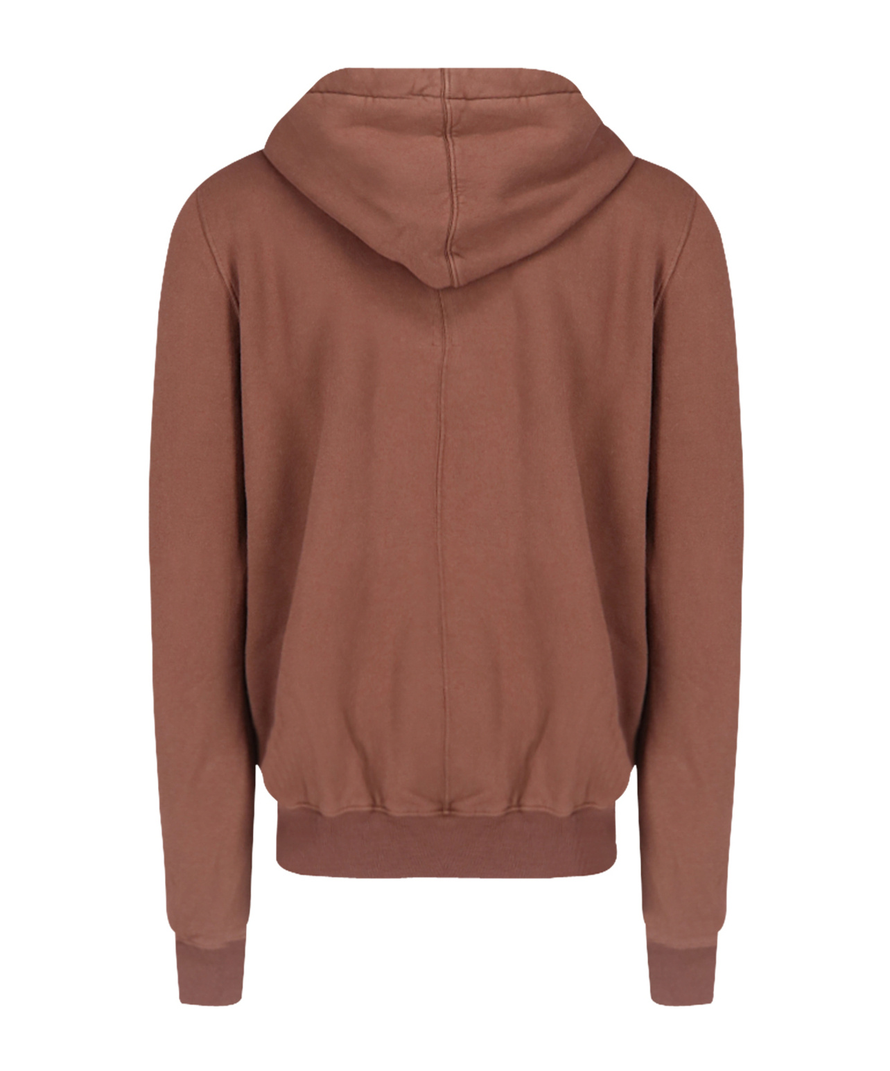 Rick Owens Drkshdw Hooded Sweatshirt With Ribbed Cuffs And Hem In Brown