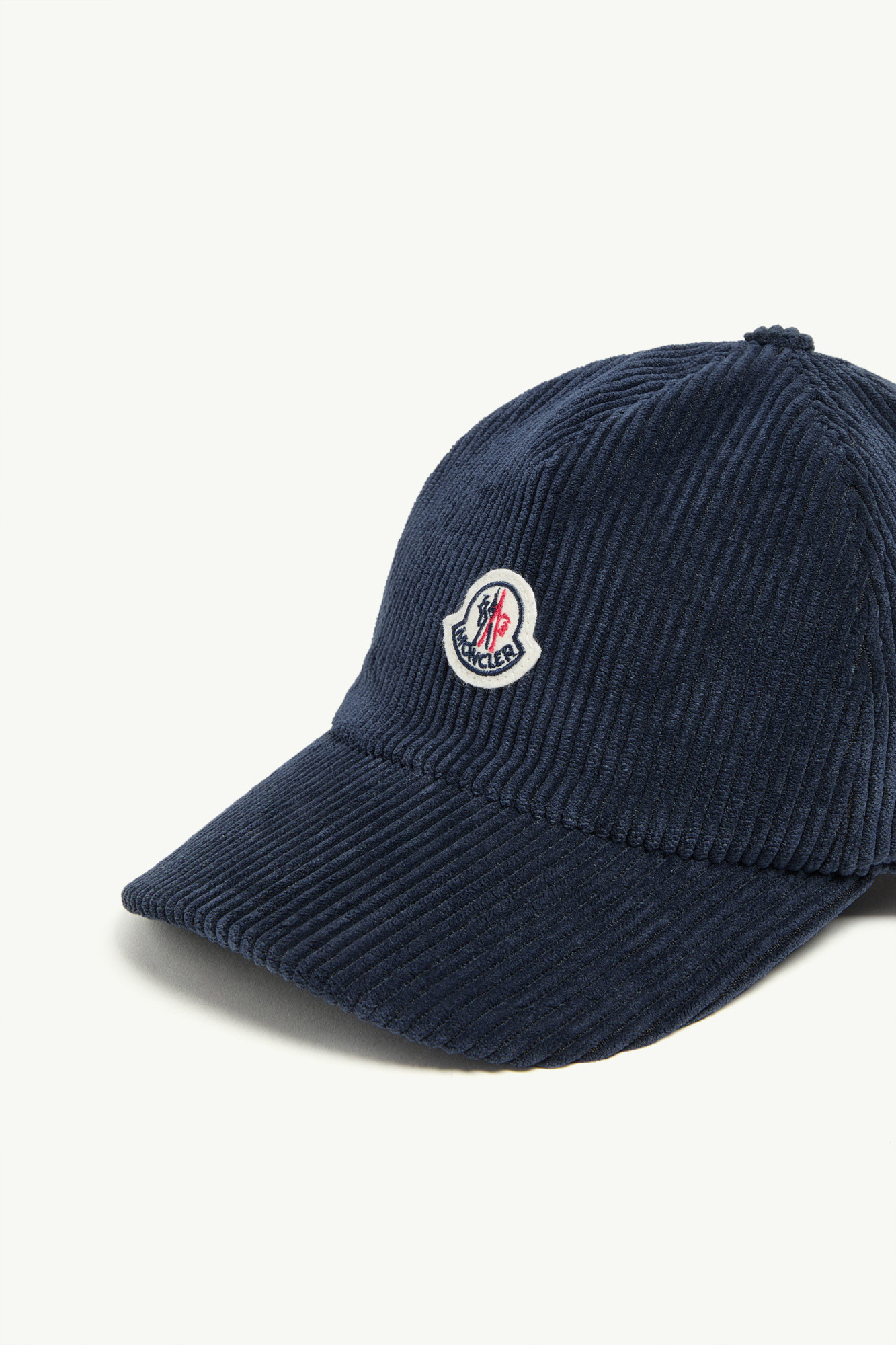 Moncler Corduroy Basketball Cap In Blue