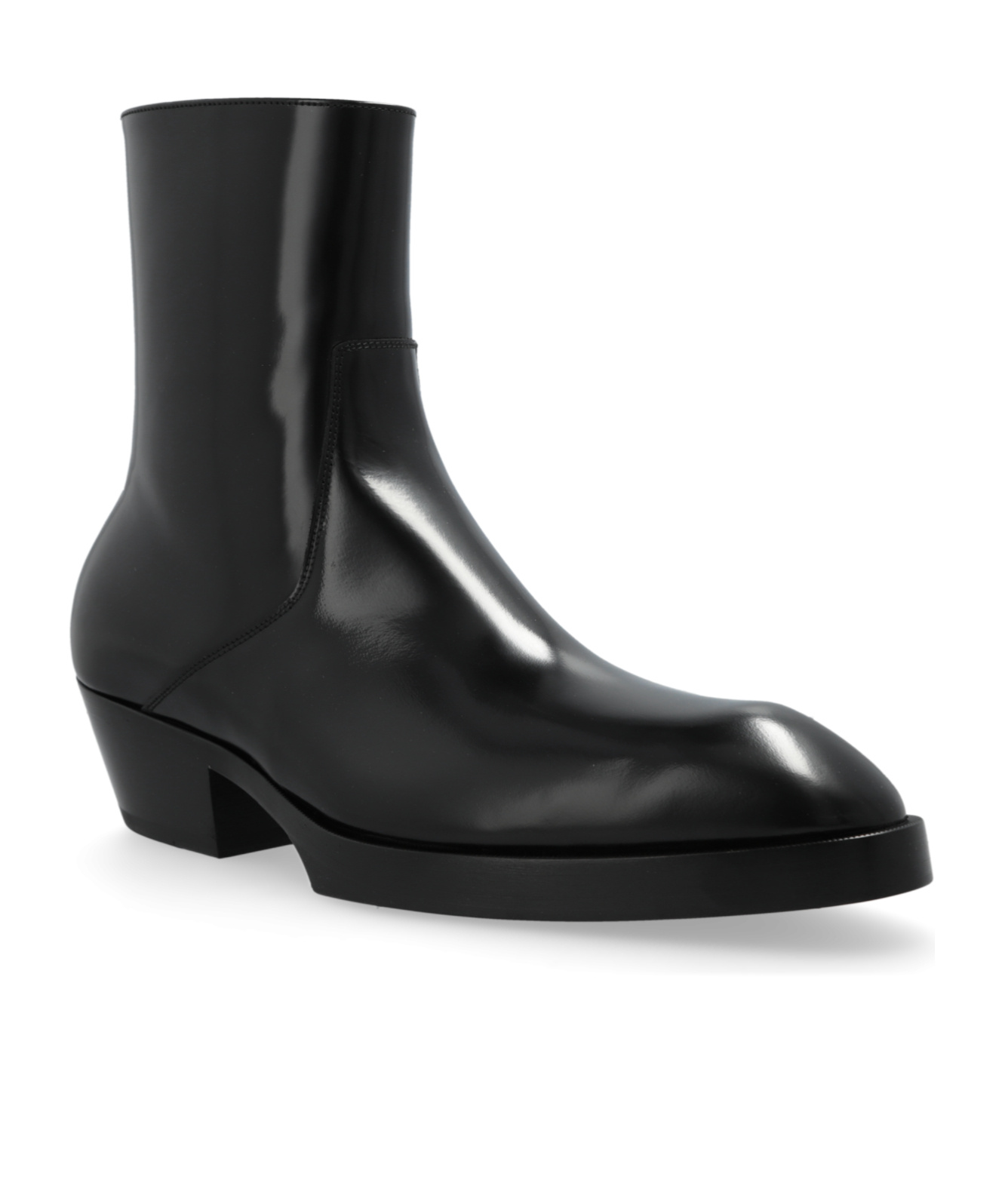 Bottega Veneta Dalton Leather Ankle Boots In Black