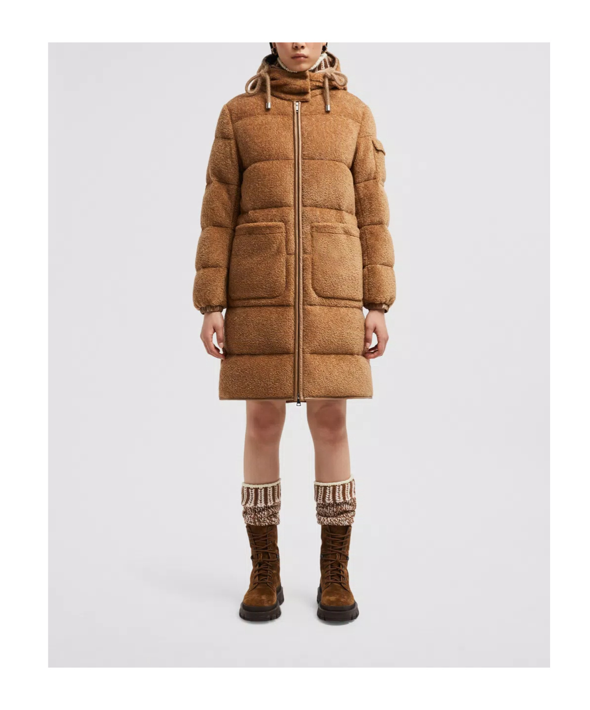 MONCLER BELCASTEL TEDDY LONG DOWN JACKET